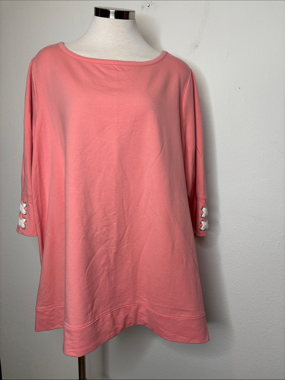 Women's Coral Tie-Sleeve Pullover Sweatshirt